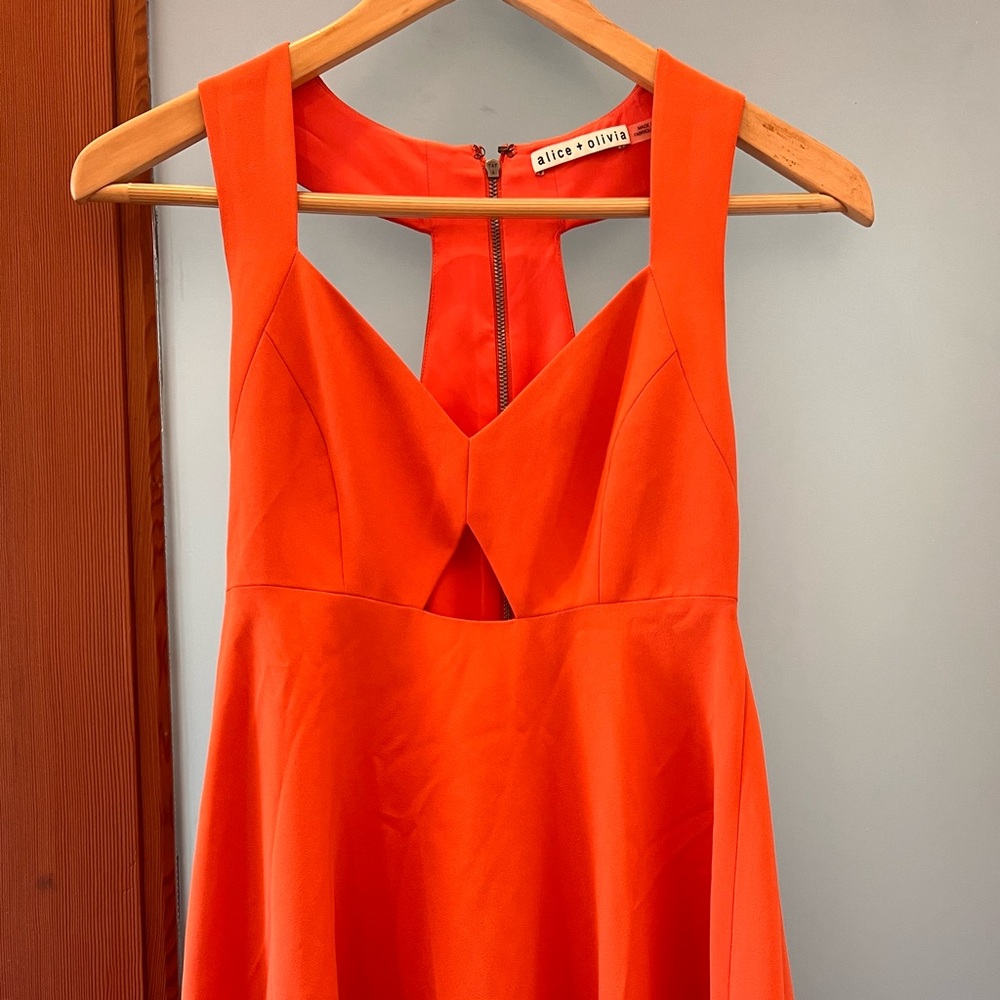 Alice and Olivia Orange Short Cocktail Dress petite size 2